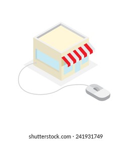 On line store click to buy concept