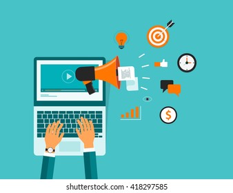  on line video marketing content advertising and business communication 