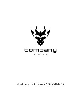 On the logo is an abstract depiction of the face of the devil.