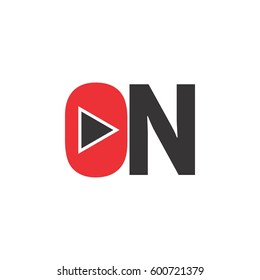 ON logo design, ON button logo vector