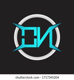 ON Logo monogram with circle and four taper shape design template