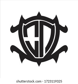 ON Logo monogram isolated with frame shield shape design template