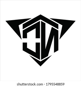 ON Logo monogram with wings arrow around design template on white background