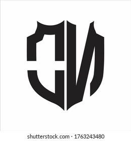 ON Logo Shield style Monogram design template on white background