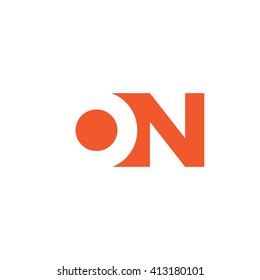 ON Logo. Vector Graphic Branding Letter Element. White Background