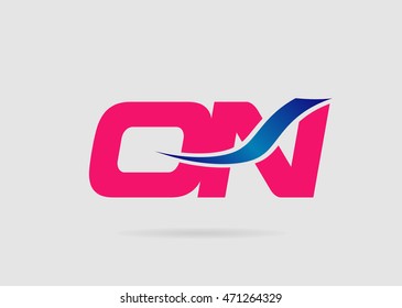 ON Logo. Vector Graphic Branding Letter Element
