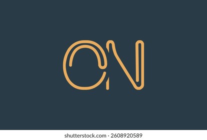 ON Minimalistic Line Art Logo Design with Abstract Lettering. Abstract minimalistic logo design featuring a sleek line art style.