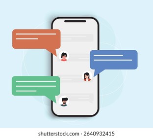 On the mobile phone, a chat message popped up, as if we were talking.