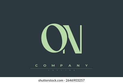 ON Modern Initials Logo Design. Branding logo with stylized initials showcasing bold design and modern aesthetic. Ideal for professional business branding or creative projects focusing on minimalistic