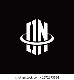ON monogram logo in a hexagon style and surrounded by a ring