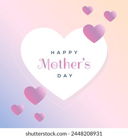 On Mother's Day in shape of heart flying on a light pink background. Vector symbols of love for Happy Women's, Mother's, Valentine's Day, and birthday greeting card design.