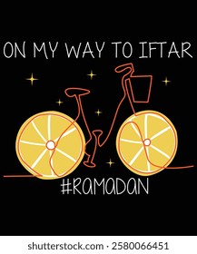 On my way to iftar lemon cycle retro, Muslim shirt Design, Shirt Print Template, Eid Mubarak, Fasting Mode Is on, Ramadan Shirt, Islamic Calligraphy Tee,  Ramadan Mubarak Vibe, Ramadan Ornaments