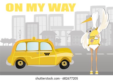 On my way llustration. Vector