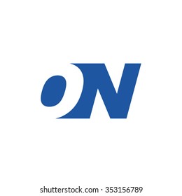 ON negative space letter logo blue