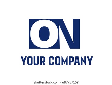ON  Negative Space Square Swoosh Letter Logo