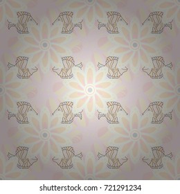 On neutral, beige and gray colors. A pattern of neutral, beige and gray daisies on a neutral, beige and gray colors. Vector illustration.