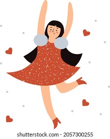 On the ninth day of Christmas
My true love sent to me:
Nine Ladies Dancing dancer girl in red dress lady dancing festive dance 12 Days of Christmas Day 9