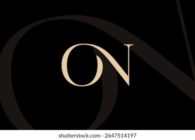 ON or NO letter logo icon design. Classic style luxury initials monogram.