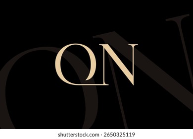 ON or NO letter logo icon design. Classic style luxury initials monogram.