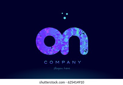 on o n alphabet pink blue bubble circle dots creative letter company logo vector icon design template