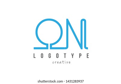ON O N blue joined line alphabet letter logo combination suitable as icon design for a company or business