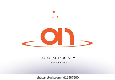 ON O N creative orange swoosh dots alphabet company letter logo design vector icon template