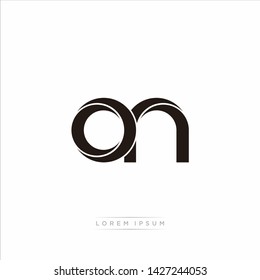 on o n Initial Letter Split Lowercase Modern Monogram linked outline rounded logo