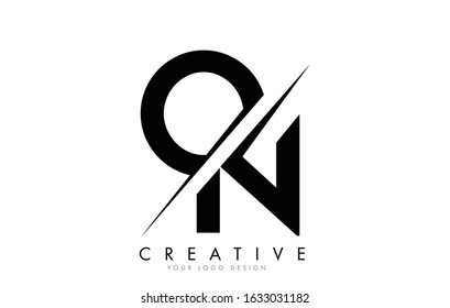 ON O N Letter Logo Design with a Creative Cut. Creative logo design..