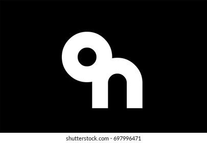 ON O N letter logo combination alphabet vector creative company icon design template modern  black white bold