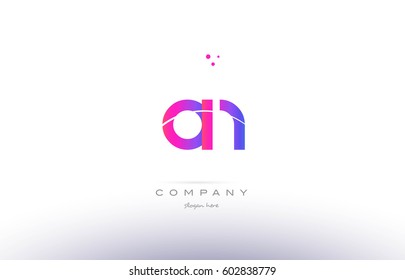 on o n  pink purple modern creative gradient alphabet company logo design vector icon template
