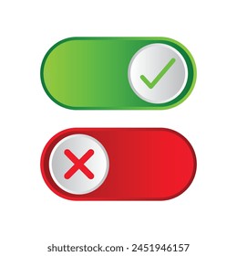 On Off Active Inactive Red and Green Buttons