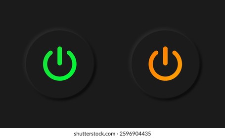 On off button black neumorphism design