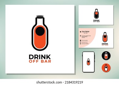 On off button with bottle for logo