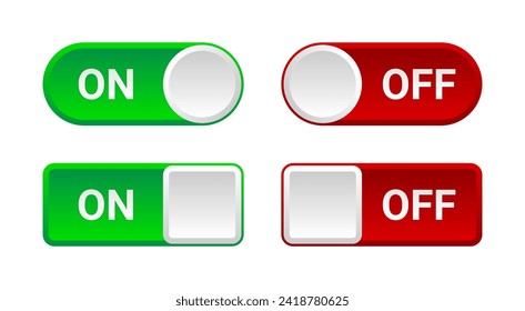 On Off Button Collection Vector