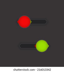 On and off button on a dark background