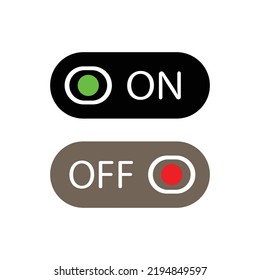 on and off button icon flat style on white background