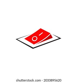 on off button icon vector logo design