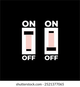 on off button icon vector black and white illustration