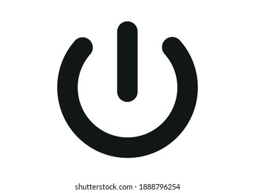 
On or off button icon on white background