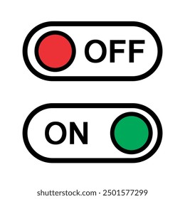 On and Off Button icons – Green and red. for the web, and your needs. isolated white background. Vector illustration