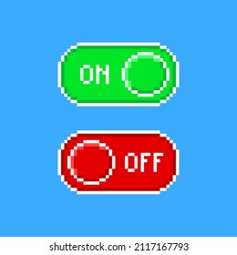 On and off button in pixel art style