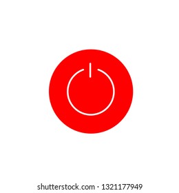 On Off button red icon vector flat