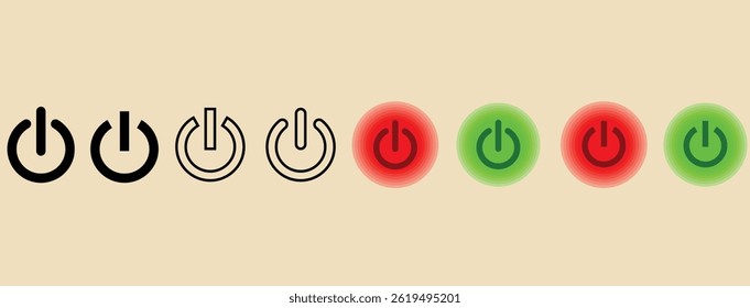 on off button symbol icon in vector