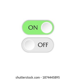 On and off button.
 Toggle switch. The position is active and not active. Template for website application ui. Vector image with shadow.