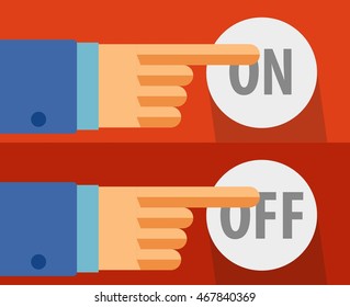 On & off button for web design. Vector illustration icons. Eps10.