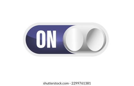 On off button. white electrical switch.cool UI UX plastic switch button. switch vector illustration. slider stylize button. turn on. setting icon. 