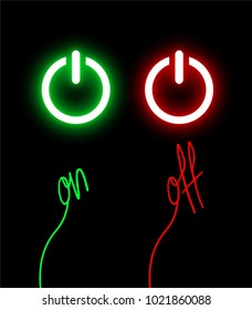 on and off buttons