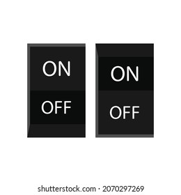 On and off buttons. 3d effects Vector illustration on white background 