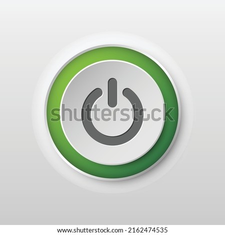 On and off buttons in flat style. Toggle switch vector illustration on isolated background. Shutdown sign business concept.