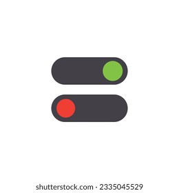 On and off buttons icon flat vector illustration.